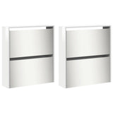 Shoe Cabinet with Mirror 4-Layer High Gloss White 63x17x134 cm 3228276