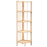 Corner Shelf Beige Solid cedar wood 27 x 27 x 110 cm Foldable 246435