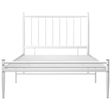 Bed Frame without Mattress White Metal 100x200 cm 325013