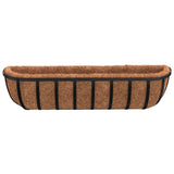 Wall Troughs 2 pcs with Coco Liners Black 61x19x16 cm Steel 319354