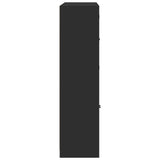 Bookcase with Doors Black 136x37x142 cm Engineered Wood 3206525