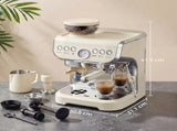 Bean to Cup Coffee Machine, Espresso Machine with Integrated Bean Grinder & Steam Wand, Cream White T3398P550309