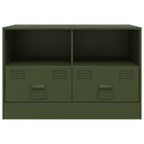 TV Cabinets 2 pcs Olive Green 67x39x44 cm Steel 841748