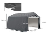 3.6 x 2.1m Portable Outdoor Shed, with Window - Dark Grey T3398P323852
