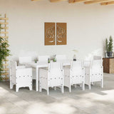 Garden Dining Set 9 pcs White Polypropylene 3378586