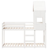 Bunk Bed without Mattress White 90x190 cm Single Solid Wood Pine 3282003