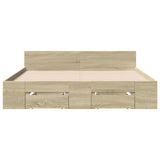 Bed Frame with Drawers without Mattress Sonoma Oak 135x190 cm 3280771