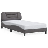Bed Frame with LED without Mattress "Hvar" Grey 100x200 cm 3213916