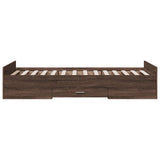 Bed Frame with Drawers without Mattress Brown Oak 100x200 cm 3280334