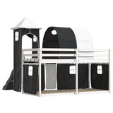 Bunk Bed without Mattress with Slide White and Black 90x200 cm 3284164