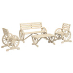 ZNTS 4 Piece Garden Lounge Set Solid Wood Fir 3207131