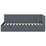 Corner Bed Frame with Headboard Dark Grey 80 cm x 200 cm Velvet 42016369