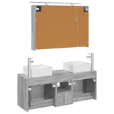 Bathroom Cabinet Set 4 pcs Grey Sonoma Engineered Wood 3406380