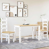 ZNTS 3 Piece Dining Set Panama White Solid Wood Pine 3345196