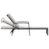 Sun Lounger With Table Set of 3 Brown 317642