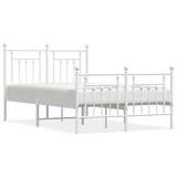 Bed Frame White Powder-Coated Steel 120x200 cm Bed Frame 353602