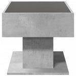 ZNTS Coffee Table with LED Concrete Grey 70x50x45 cm Engineered Wood 847535