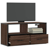 TV Cabinet Brown Oak 80x31x39.5 cm Engineered Wood and Metal 848923