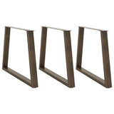 Dining Table Legs V-Shape 3 pcs Natural Steel 100x cm Steel 4012599