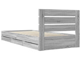 Bed Frame with Drawer Grey Sonoma 90 x 190 cm Engineer Wood 3411867