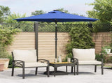 Garden Parasol with LEDs and Steel Pole Azure Blue 225x225x212cm 4005073