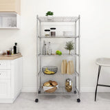 ZNTS 5-Tier Storage Shelf with Wheels 75x35x155 cm Chrome 250 kg 324629