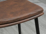 Breakfast Bar Stools Set of 2, Microfibre Upholstered Barstools, Industrial Bar Chairs with Curved T3398P343475