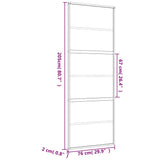 Sliding Door Gold 76x205 cm Frosted ESG Glass and Aluminium 155163