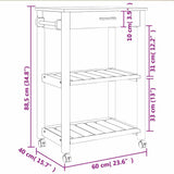 Kitchen Trolley MONZA 60x40x88.5 cm Solid Wood Pine 376093