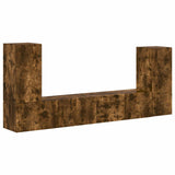 TV Cabinet Set 4 pcs Smoked Oak Engineered Wood 3409119