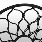 Garden Mirror Black 60x3 cm Iron Round for Outdoor Use 318368