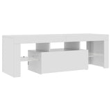 TV Cabinet with LED Lights High Gloss White 120x35x40 cm 804352