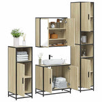 ZNTS 4 Piece Bathroom Furniture Set Sonoma Oak Engineered Wood 3301186