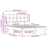 Bed Frame with Upholstered Headboard Black 160 x 200 cm 877406