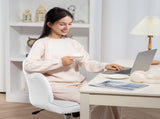 Velvet-Feel Petal Back Office Chair - White T3398P344429