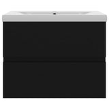 Sink Cabinet with Built-in Basin Black Engineered Wood 3071541