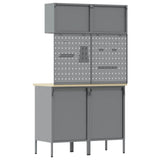 Work Cabinet Set with Drawer with Shelf with Storage 8 pcs Grey 3321418