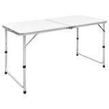 Foldable Camping Table Height Adjustable Aluminium 120 x 60 cm 41325
