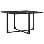 9 Piece Garden Dining Set Black Poly Rattan 3295053