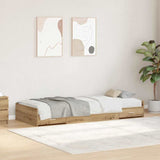 Bed Frame with Drawer Artisan Oak 75 x 190 cm Engineered Wood 3335260