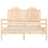 Bed Frame without Mattress Double Solid Wood 3194156