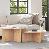 Coffee Table 2 pcs Natural Solid pine wood 873535