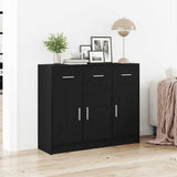 Sideboard Black Oak 91x28x75 cm Engineered Wood 862447