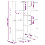 Room Divider/Book Cabinet Concrete Grey 100x24x140 cm Engineered Wood 800445