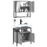 2 Piece Bathroom Furniture Set Grey Sonoma Engineered Wood 3214658