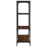 Bookshelf Brown Oak 81x36x115 cm Engineered Wood and Steel 835408