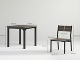 Three-Piece Minimal and Compact Dining Set, Grey Wood Grain T3398P344223
