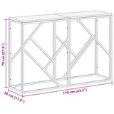 Console Table Silver Stainless Steel and Solid Wood Acacia 349999