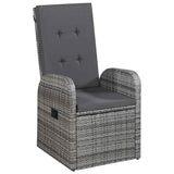 7 Piece Garden Dining Set with Cushions Grey Poly Rattan 3095283