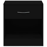 Bedside Cabinets 2 pcs with Drawer Black 342583